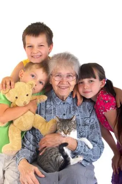 grandma and children